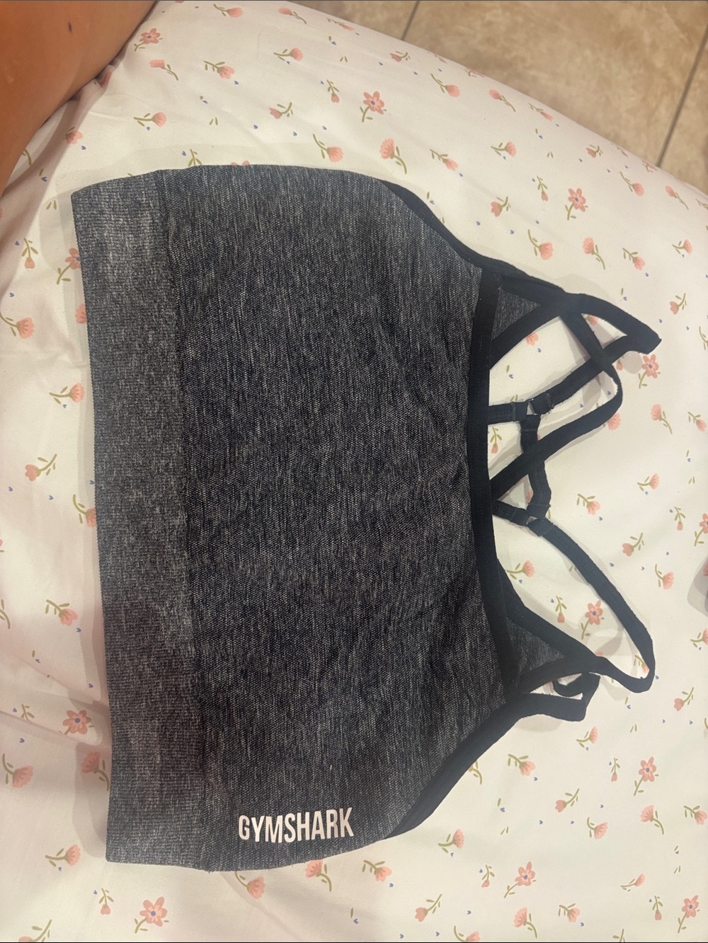 Gymshark Charcoal Gray Strappy Sports Bra